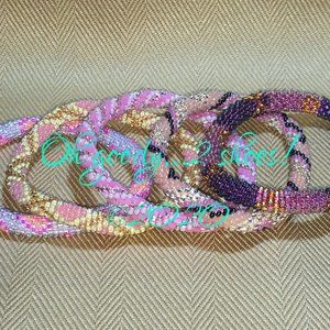 5 Czech bead NEPAL bracelets pink Yellow NEW G-11